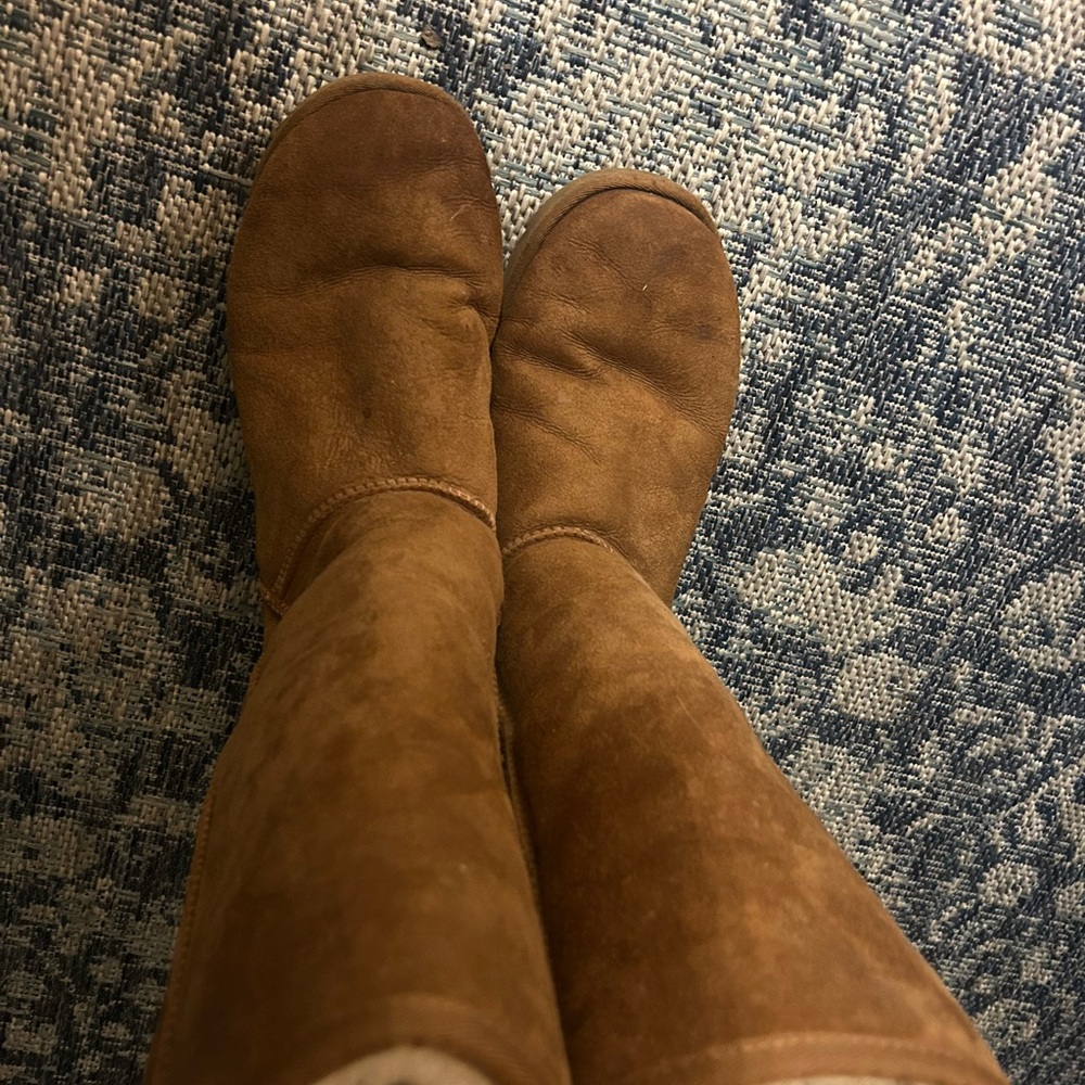 UGG Chestnut Suede Over-the-Knee Boots